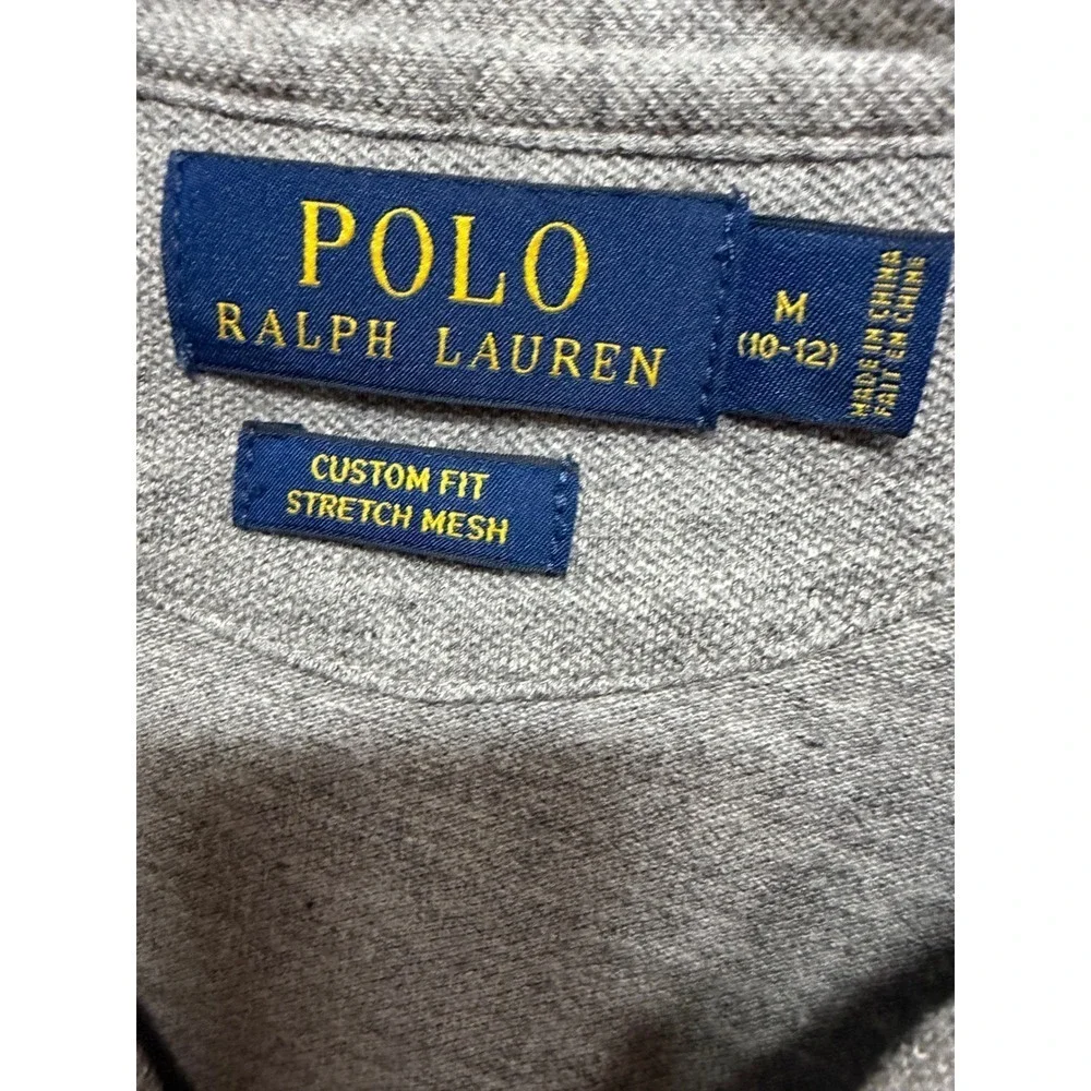 Polo Ralph Lauren Boys Size Medium Gray Uniform Style Cardigan Preppy Layering